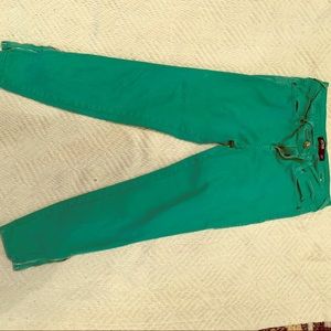 Green denim pants